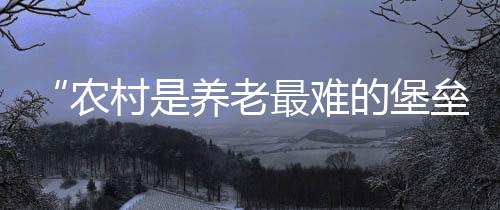 养老议农比城镇更严峻