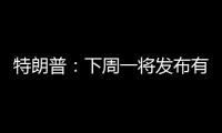 特朗普：下周一将发布有关俄罗斯的“重大声明”