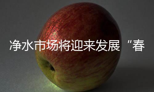 春天纷纷投入做净水产品
