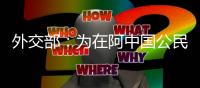 外交部
：为在阿中国公民提供必要服务帮助