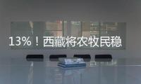 13%
	！西藏将农牧民稳定增收作为硬指标